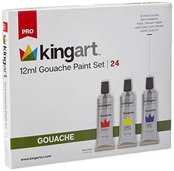 KINGART 534-24 12ml Set, Set of 24 Gouche Paint, Assorted