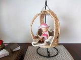 Wicker Hanging Chair With Stand for Lati Yellow Pukifee 1:8 scale dolls. Handmade