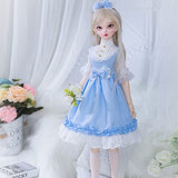 KSYXSL 1/4 BJD Dolls 42Cm 16.5" SD Dolls Ball Jointed Doll Fully Poseable Fashion Doll DIY Toy with Full Set Clothes Socks Shoes Wig Makeup Headband, Best Gift for Girls