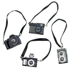 Bbiamsleep 4 Pcs Digital Camera Products Package 1:6 Scale Miniature SLR Camera Mini Camera Ornament Vintage Camera Model Digital SLR Camera Dollhouse Decoration Accessories Photography Props