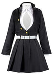 C-ZOFEK Women's Anime Cosplay Costume White Kimono Black Suit Outfit with Socks (Medium)