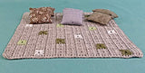 Pillows blanket set Dollhouse Miniature 1/6 Scale 1:6 play-scale 12” for Barbie Blythe coverlet miniature dolls accessories role-playing games