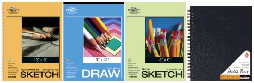 Pro Art Drawing and Sketching Paper Value Pack, Spiral Bound Pad