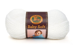 Lion Brand Babysoft Yarn (200) White Pompadour, White