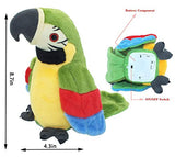 VINCILEE Talking Parrot Repeat What You Say Mimicry Pet Toy Plush Buddy Parrot for Children Gift,4.3 x 8.7inches( Green)