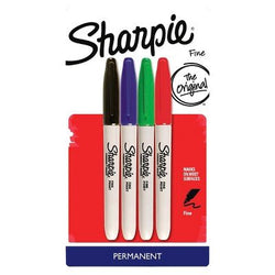 Sharpie174; Permanent Marker, Fine Tip, 4ct - Multicolor Ink