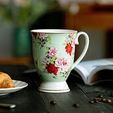 BTaT- Coffee Mugs, 12 oz, Set of 6, Floral Mugs, Porcelain Bone China, Tea Mug, Coffee Cups, Coffee Mug Set, Large Coffee Mugs, Coffee Cups Set, Mugs for Coffee, Tea Cups, Tea Mugs, Flower Mugs