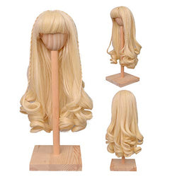 MUZI Wig BJD Doll Wig Light Golden Long Curly Hair Wigs for 1/3 BJD SD Doll Hair Wigs Doll Accessories (02)