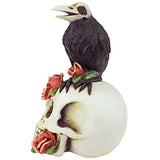 Design Toscano Raven and Roses Day of The Dead Skull Statue