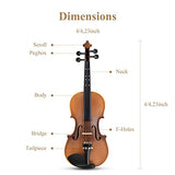 Eastar 4/4 Full Size Violin Set Matte Fiddle for Beginners Adults with Hard Case, Rosin, Shoulder Rest, Bow, Tuner and Extra Strings (Imprinted Finger Guide on Fingerboard)，EVA-3