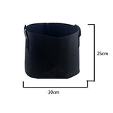 HONGVILLE 5-Pack Grow Bags/Aeration Fabric Pots w/Handles (5-Gallons, Black)