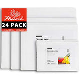 PHOENIX Painting Canvas Panel Boards Multi Pack - 6 Pack Each of 5x7, 8x10, 9x12, 11x14 Inch (24