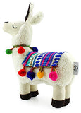 Decorae Plush Llama with Blanket and Pom-Poms, Stuffed Llama Shaped Decorative Pillow