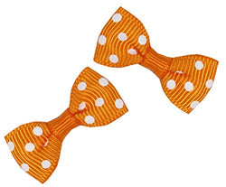 Polka Dot Bow Tie, HipGirl 20pc Applique Embellishment 1.5" DIY Grosgrain Swiss Dot Ribbon Mini Bow