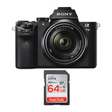 Sony Alpha a7II Mirrorless Digital Camera with 28-70mm f/3.5-5.6 Lens and Sandisk 64GB SD Card Bundle (2 Items)