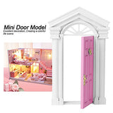 Miniature Furniture Durable Exquisiter Mini Dollhouse Door 1:12 Dollhouse Door for Dollhouse(Pink)