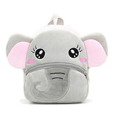 Cute Toddler Backpack Toddler Bag Plush Animal Cartoon Mini Travel Bag for Baby Girl Boy 2-6 Years(Grey Elephant)