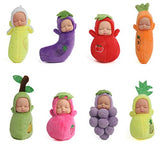 Mommy & Me Plush Baby Dolls Soft Babies, Assorted Mini Fruit Dolls for Party Favor, Cake Topper, Baby Shower (8 Pack)