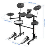 Asmuse Electronic Drum Set Kit for Adults Beginners with 8 inch Mesh Snare Electric Drum Set with Rim Shot and Cymbal Choke Function,USB MIDI Supported,2 Pairs of Drum Sticks &Headphone Set Included