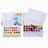 MEEDEN Artists Travel Watercolor Paint Set Field Sketch Watercolor Kit - 24 Colors with 2 Water Brushes and A Mixing Palette Tray
