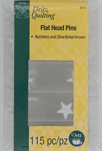Dritz Quilting Numbered & Directional Flathead Pins 115 Ct