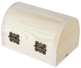 Juvale Unfinished Wood Treasure Chest - 6-Pack Wooden Treasure Boxes Locking Clasp DIY Projects,