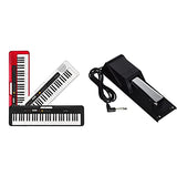 Casio Casiotone, 61-Key Portable Keyboard with USB, Black (CT-S200BK) & Casio SP-20 Upgraded Piano-Style Sustain Pedal