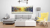AMEI Art Paintings,24x60Inch Huge Size 100% Hand Painted Abstract Colorful Melody Oil Paintings on Canvas Stretched and Framed Artwork Texture Palette Knife Paintings Simple Modern Home Decor Wall Art