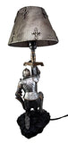 Atlantic Collectibles The Accolade Medieval Kneeling Knight Suit of Armor Side Table Lamp