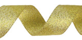 Hipgirl 25 Yard 1.5" Gold Glitter Metallic Sparkle Fabric Ribbon For Christmas Holiday, Birthday