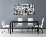 Black and White Abstract Artwork Handmade Modern Acrylic Painting on Canvas