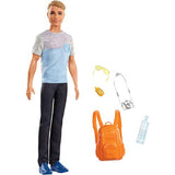Barbie Travel Ken Doll, Dark Blonde, with 5 Accessories Including A Camera and Backpack, for 3 to 7 Year Olds