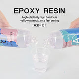 Epoxy Resin Clear Crystal Kit - 32 Oz. Casting Resin for Art, Craft, Jewelry Making, River Table, Including 2 pcs Measuring Cups/5 pcs Sticks/2 Pair Rubber Gloves/ 5 Droppers/3 Resin Glitter