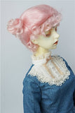 JD269 8-9inch 21-23CM Twins Bowl updo mohair doll wig 1/3 SD BJD wigs (pink)