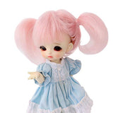 AIDOLLA Doll Wig for 1/8 5-6inch 13-15 cm Pony Braids BJD Mini Doll Wig Girls Gift Lati Yelow Synthetic Mohair Doll Hair