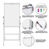 Large Dry Erase Boards 36x24 Inch White Boards with Stand,Aluminum Alloy Frame & Bracket Magnetic White Board with 8 Markers 1 Eraser 10 Magnetic,Adjustable Height Board for School/Office/Home