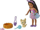 Barbie Chelsea Doll (Brunette) with Pet Kitten & Storytelling Accessories Including Pet Bed, Cat Toys & More, Toy for 3 Year Olds & Up