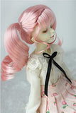 Doll Wigs JD506 7-8inch 18-20CM Pink Twins Wave ponytails Doll Wigs 1/4 Synthetic Mohair BJD Wigs