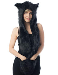 Black Bear Animal Hood,Mittens, Gloves, Scarf, One Size