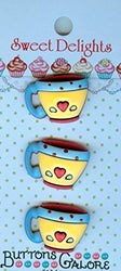 Sweet Delights Buttons-Coffee Cups
