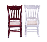 SUCCUNA Dollhouse Miniature Chairs 1 12 Scale Dollhouse Furniture White Red Mini Wooden Rocketing Dining Chairs for Doll House Living Room Decorations