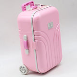 Zehui Mini Luggage Box for BJD Dolls Cute Plastic Rolling Suitcase Silver