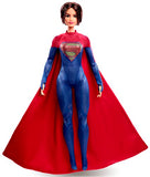 Supergirl Barbie Doll, Collectible Doll from The Flash Movie Wearing Red and Blue Suit with Cape, Doll Stand Included