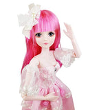 EVA BJD 57cm 22 Inch Doll Jointed Dolls - Including Clothes with Wig, Shoes,Accessories for Girls Gift (Party Wear-Pink)