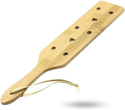 13.4inch Bamboo Wood Paddle Lightweight Thin Wooden Paddles with Airflow Holes for Light Play