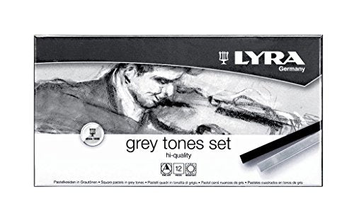 Lyra Polycrayons Soft Pastels, Grey Tones, 12/Box