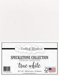 True White SPECKLETONE Recycled Cardstock Paper - 8.5 x 11 inch - Premium 80 LB. Cover - 25 Sheets