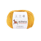 100% Baby Alpaca Yarn Wool Set of 3 Skeins Lace Worsted Bulky/Chunky Weight - Heavenly Soft and Perfect for Knitting and Crocheting (Gold, DK - 109 yds/100 MTS - 50 grms (1.76 oz)/Skein)