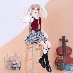 LWYJ BJD Doll 1/4 Size 43.3cm 17.04 Inch Ball Joints SD Dolls DIY Toys Cosplay Fashion Dolls with Clothes Socks Wig Hair Makeup Accessories Movable Joint Fashion Doll Best Gift for Girls