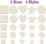 200 Pieces Unfinished Wood Stars Pieces, 6 Size Blank Wood Pentagram Sheet Wood Blocks with Double-Sided Tape and Hemp Rope for Christmas Ornament Wedding DIY Crafting Hanging Wall Decoration